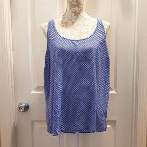 Old Navy Blue and White Floral Tank Top